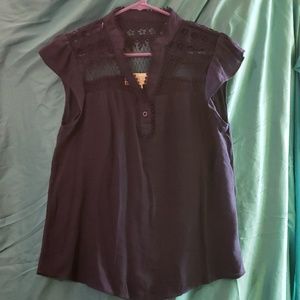 Navy lace top blouse
